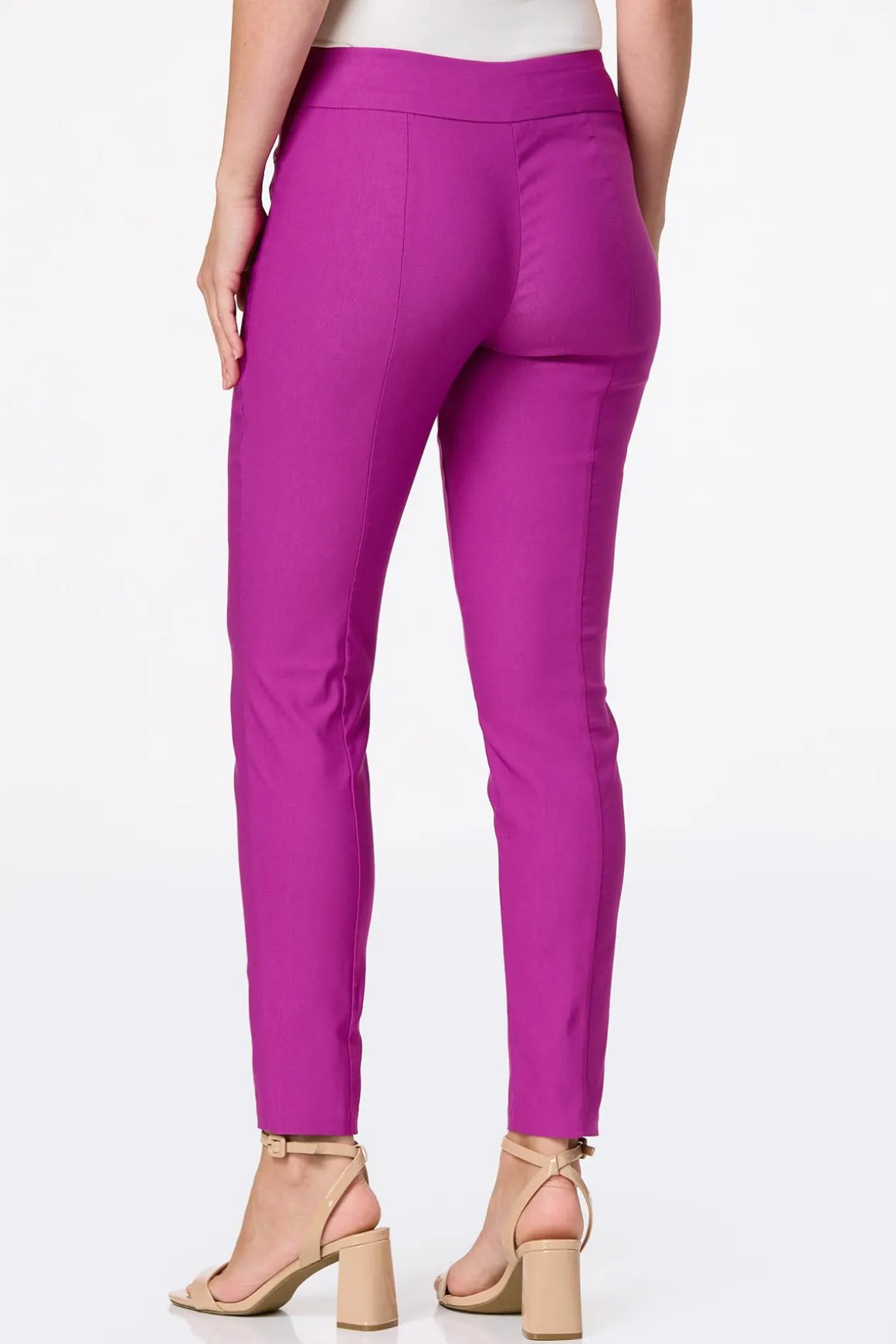 Solid Slim Pull- On Pants