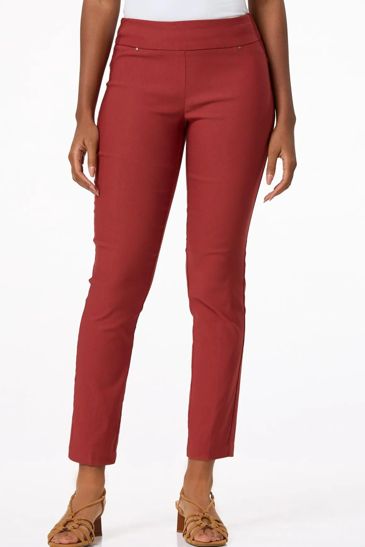 Solid Slim Pull- On Pants