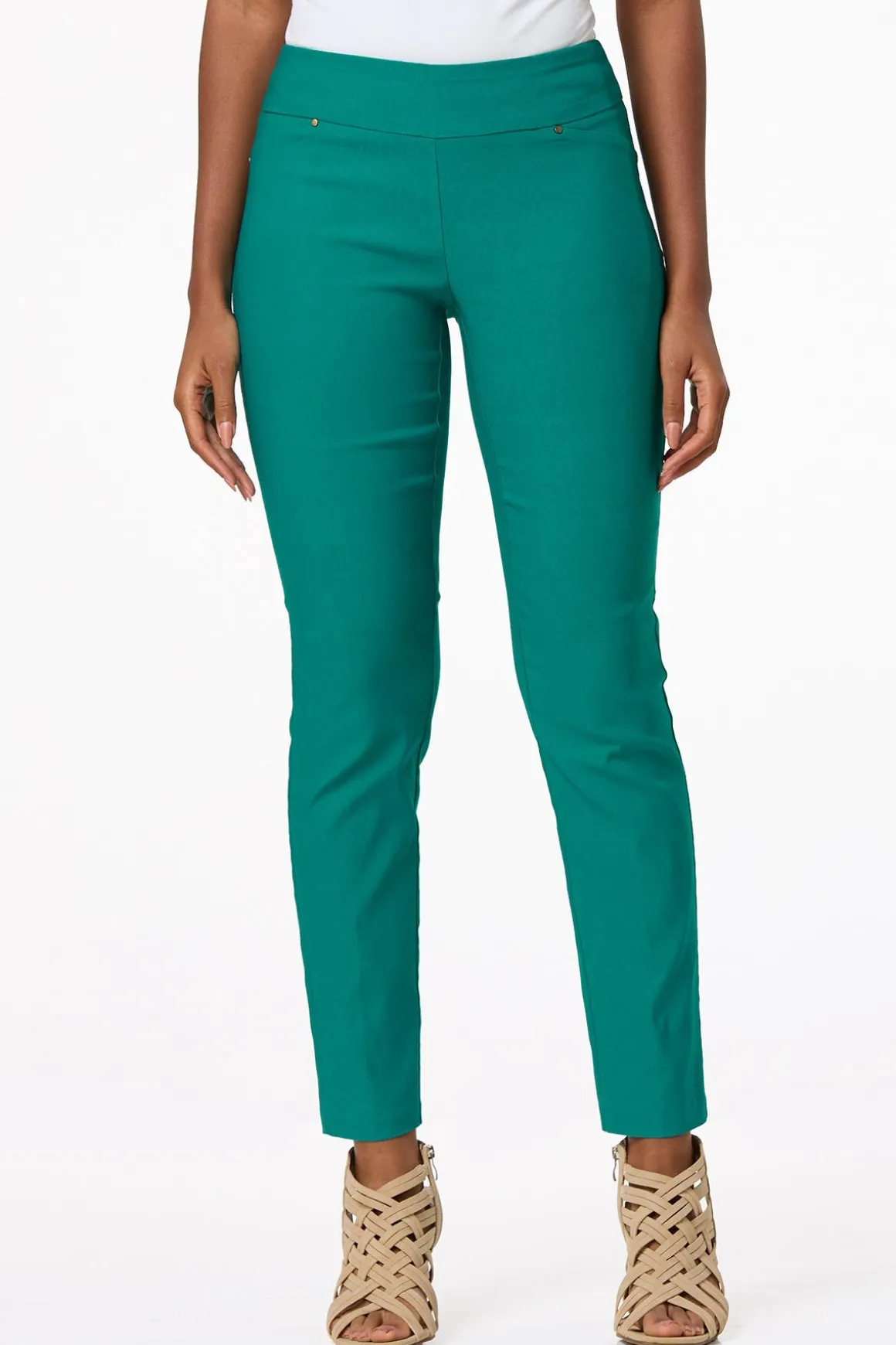 Solid Slim Pull- On Pants