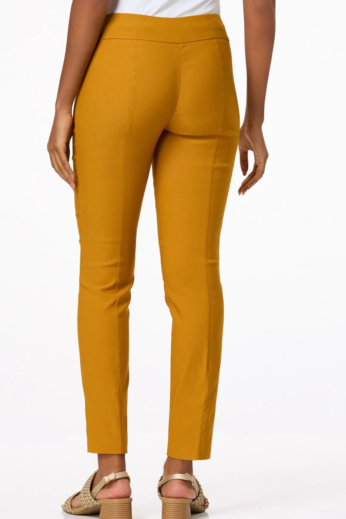 Solid Slim Pull- On Pants