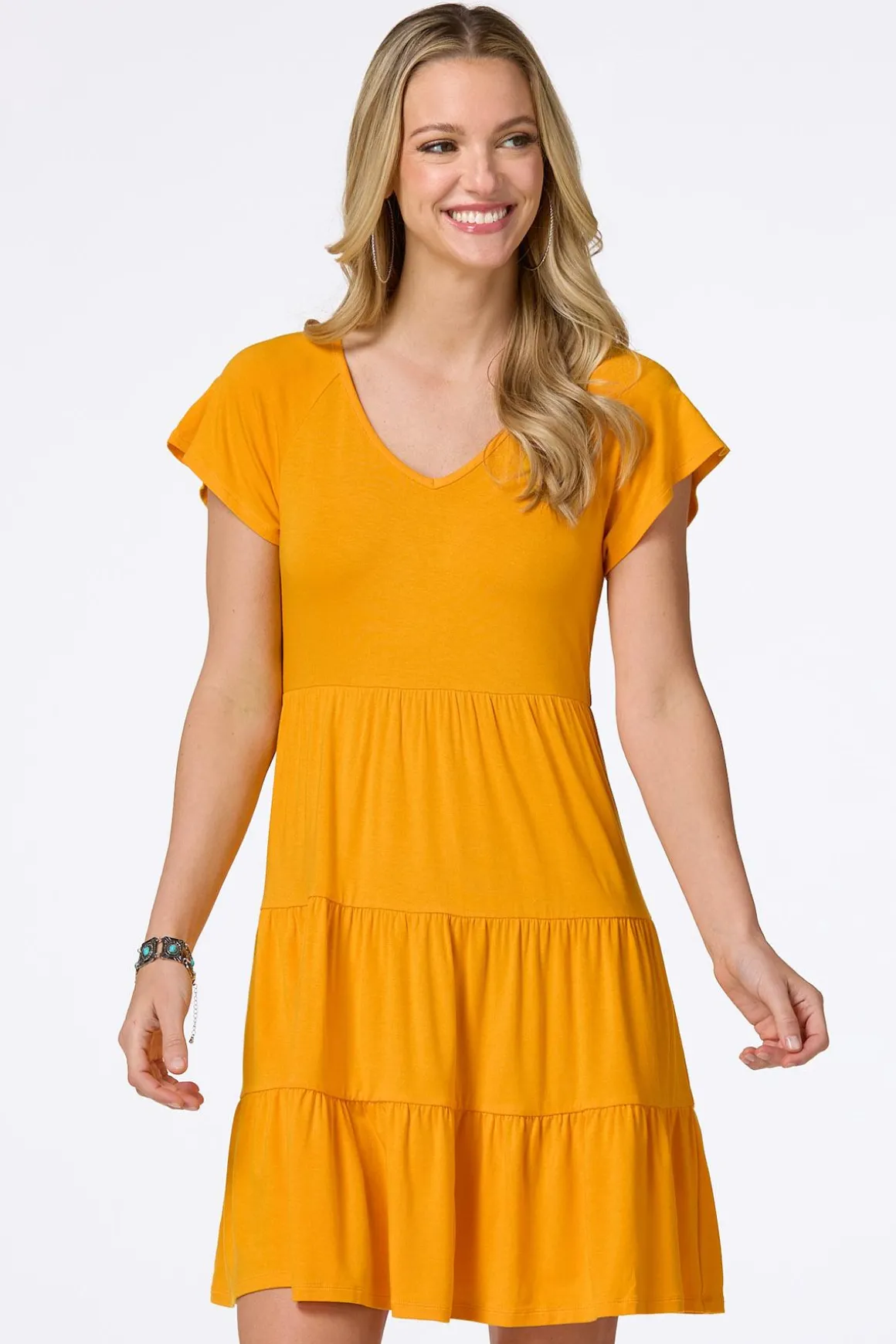 Solid Tiered T- Shirt Dress