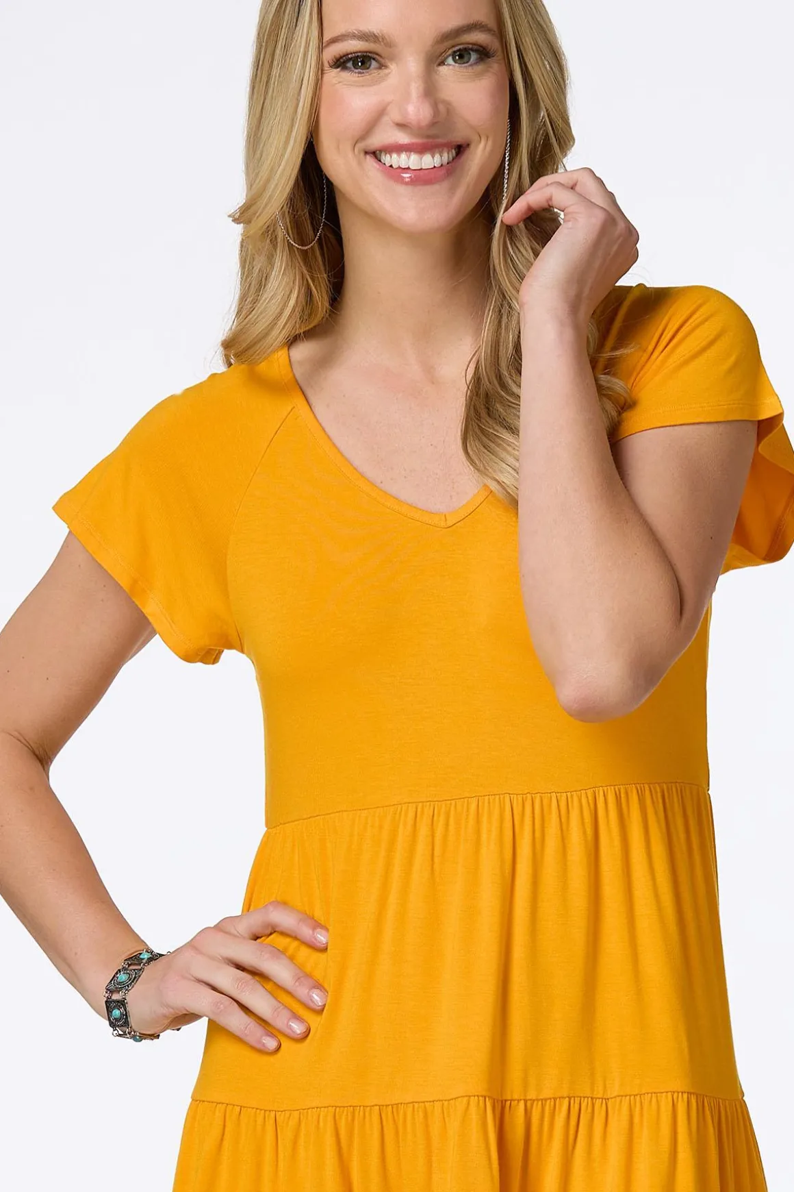 Solid Tiered T- Shirt Dress