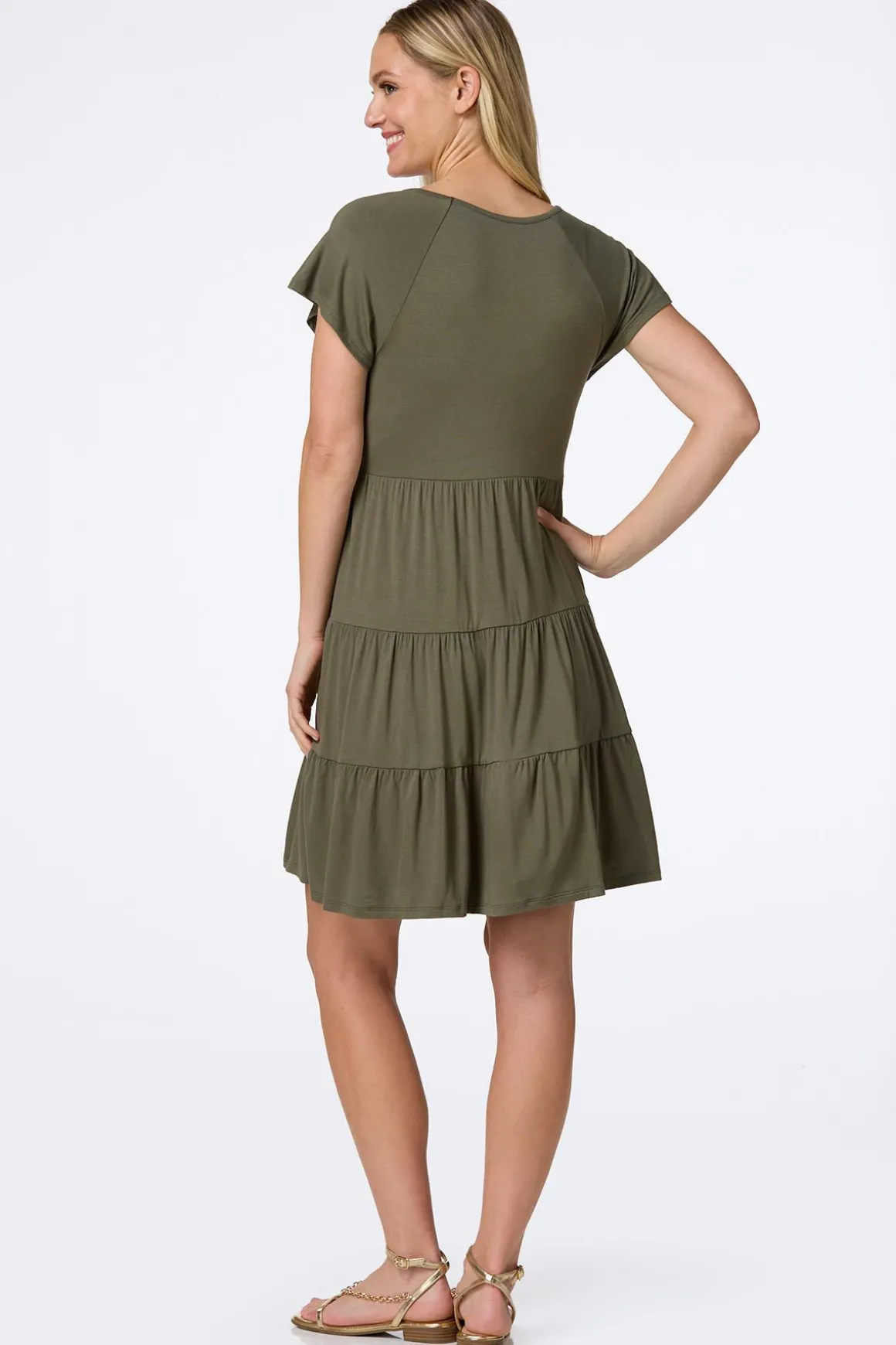 Solid Tiered T- Shirt Dress