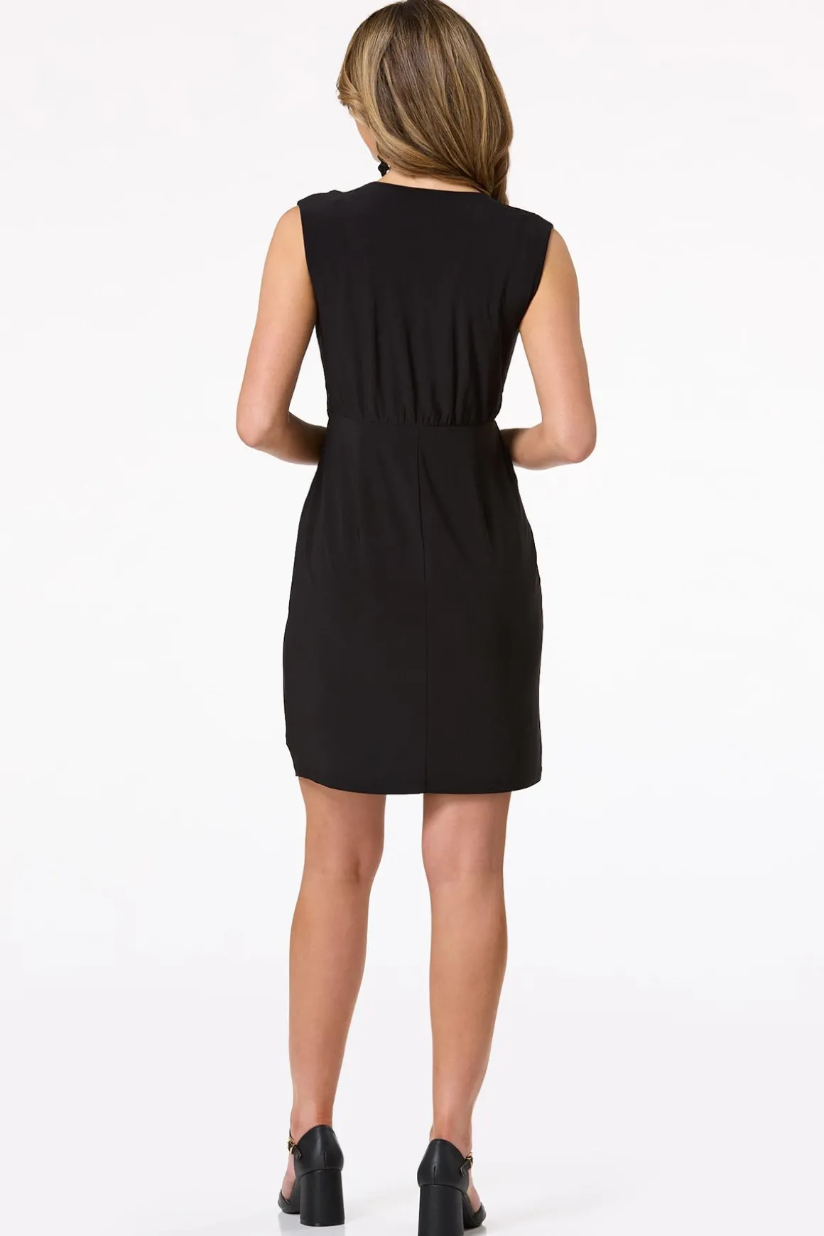 Solid Twist Front Dress