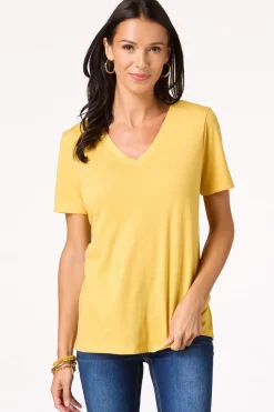 Solid V- Neck Tee