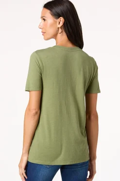Solid V- Neck Tee