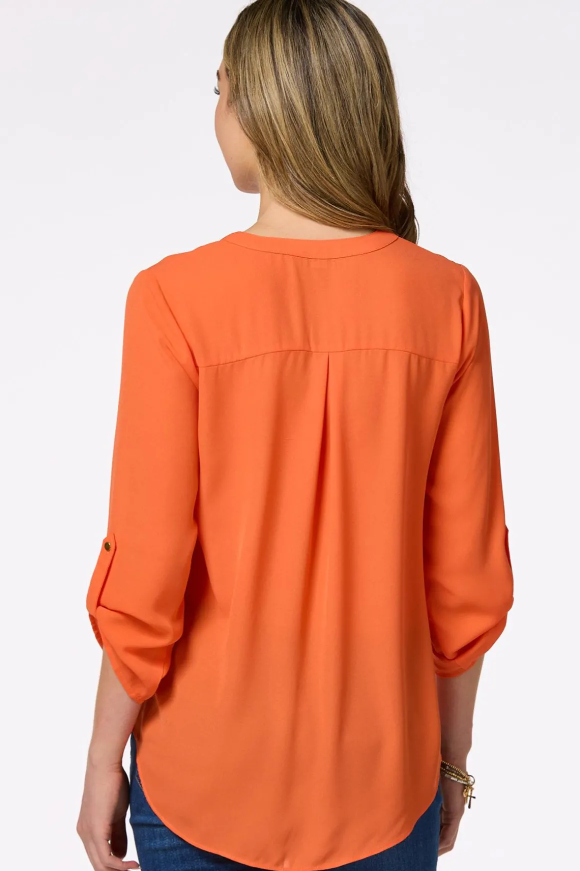 Solid Zip Neckline Top