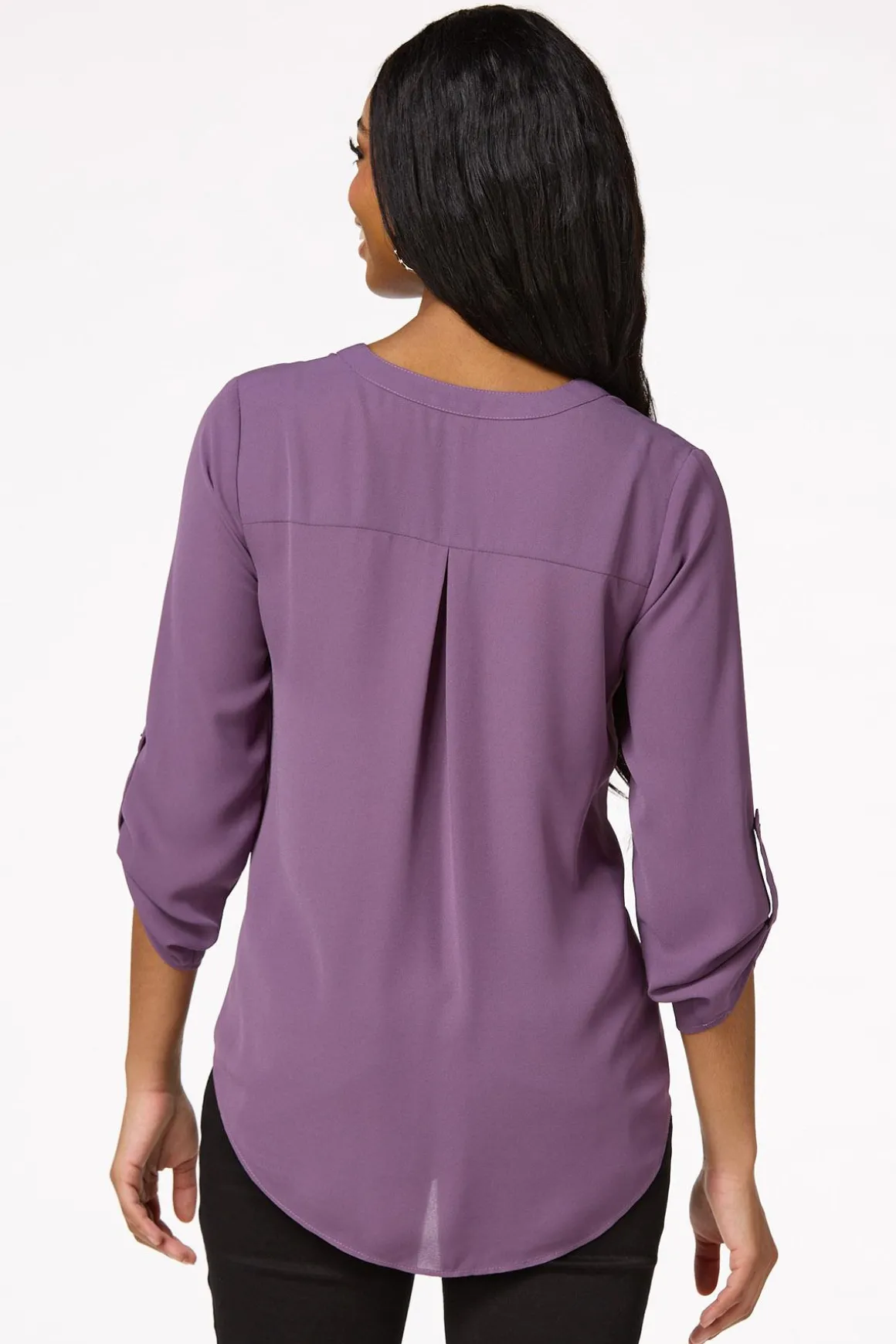 Solid Zip Neckline Top