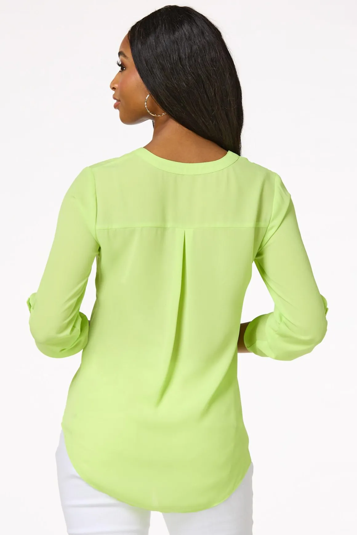 Solid Zip Neckline Top