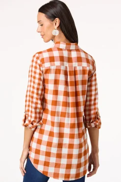 Spice Check Button Down Shirt