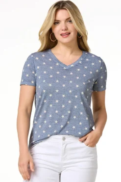 Star Print Burnwash Tee
