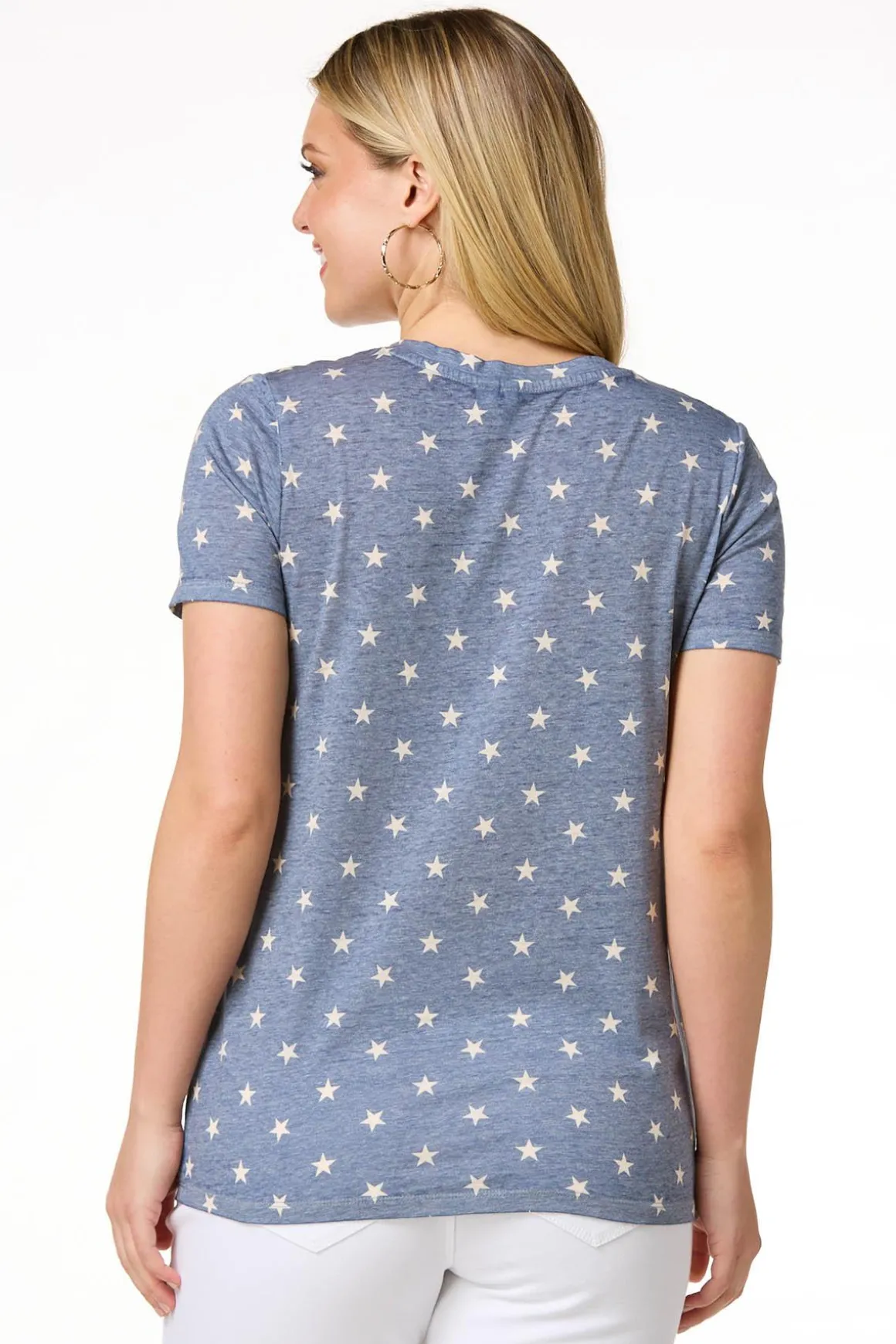 Star Print Burnwash Tee