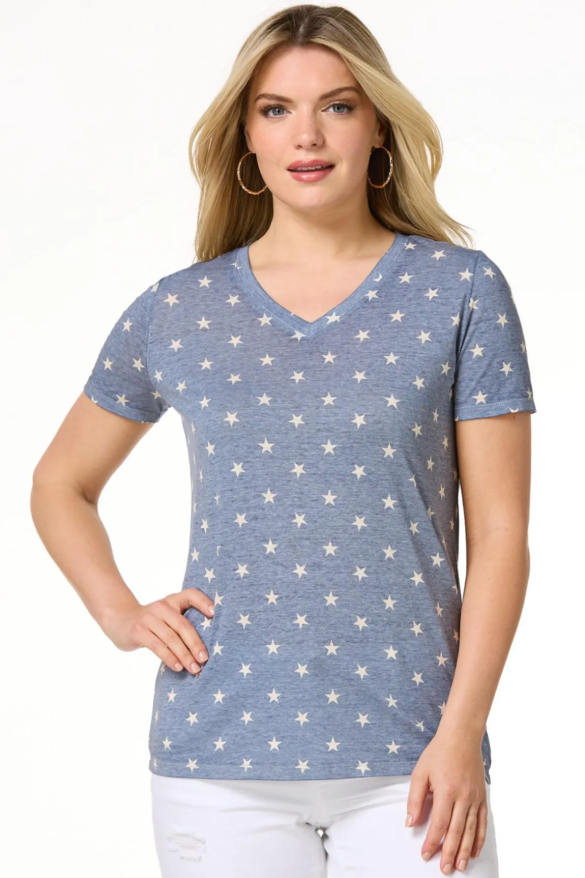 Star Print Burnwash Tee