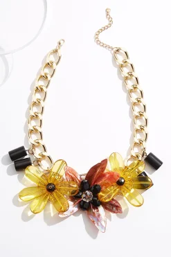 Statement Lucite Flower Necklace