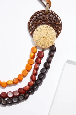 Statement Wood Rattan Necklace