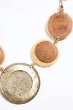 Statement Wood Resin Pendant Necklace
