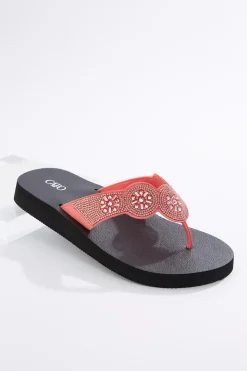 Stone Medallion Flip Flops