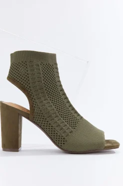 Stretch Knit Open Toe Booties