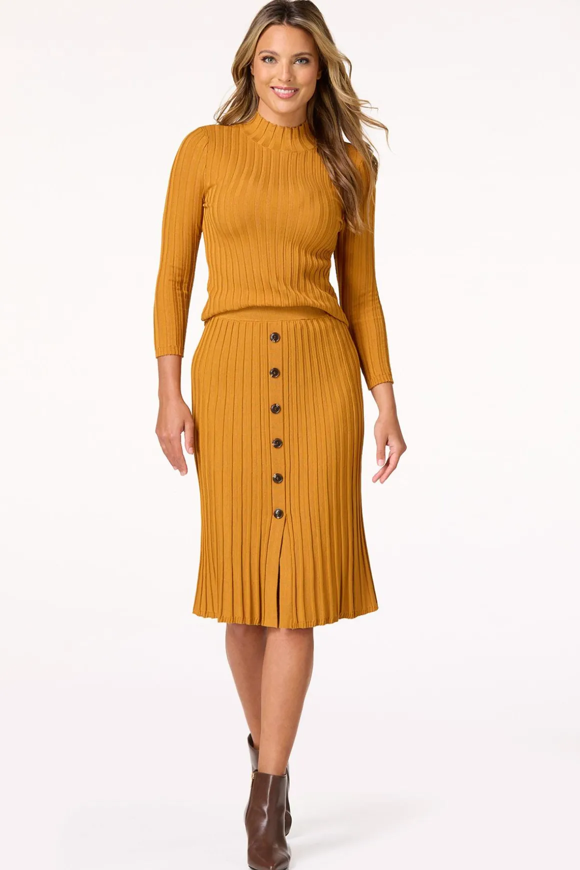 Stretchy Ribbed Sweater Skirt