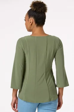 Stretchy Seamed Front Top