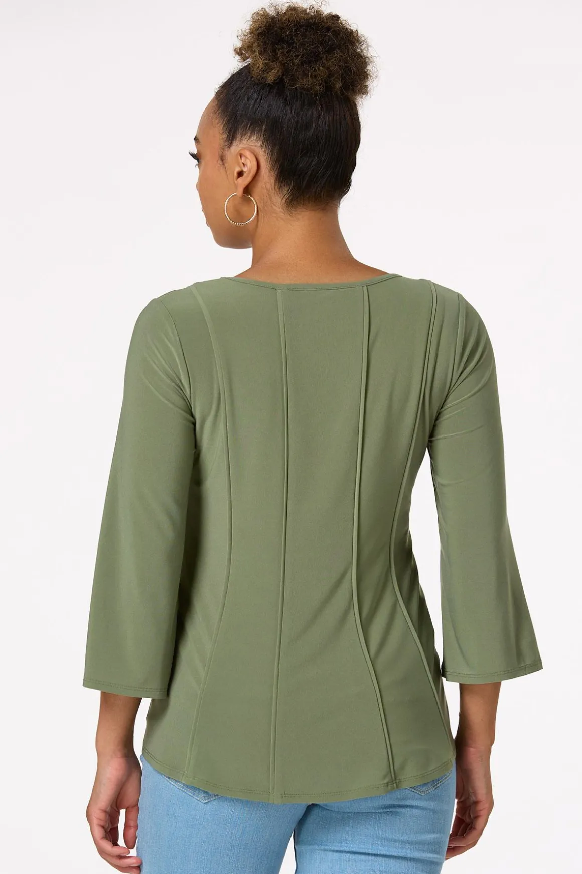Stretchy Seamed Front Top