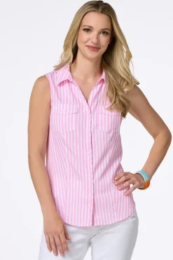 Stripe Button Down Tank