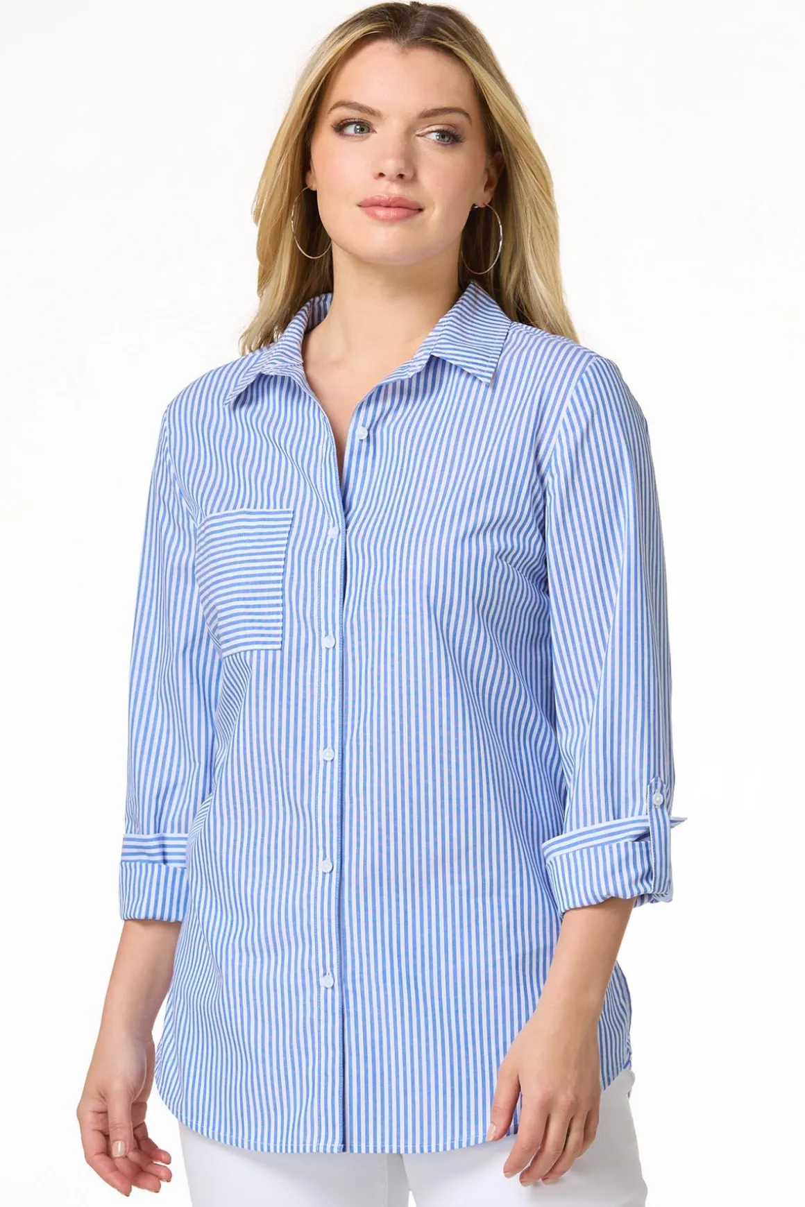 Stripe Button Front Shirt