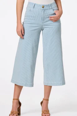 Stripe Cropped Jeans