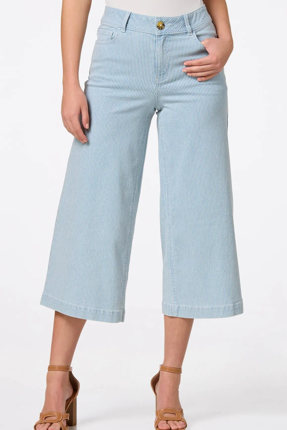 Stripe Cropped Jeans