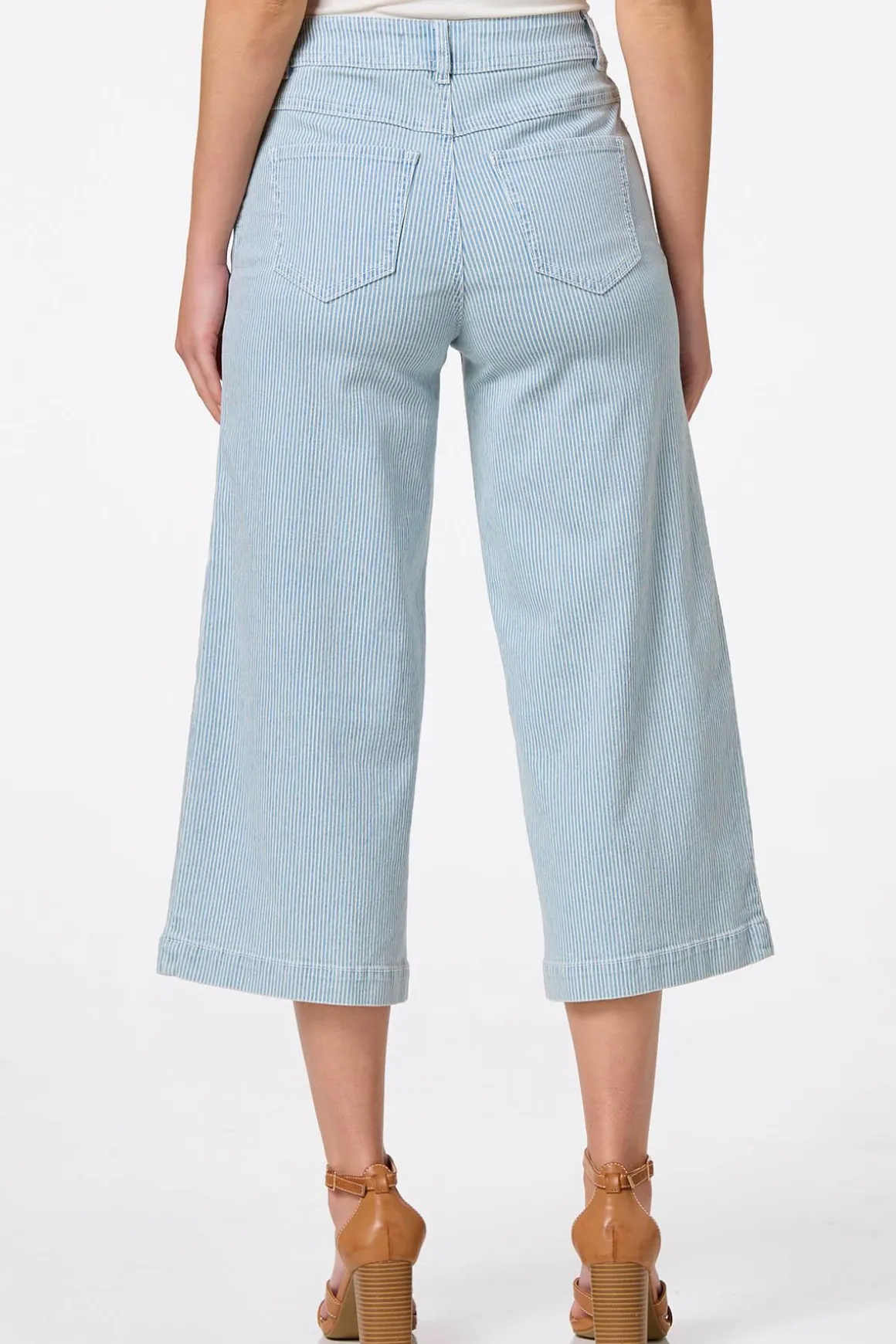 Stripe Cropped Jeans