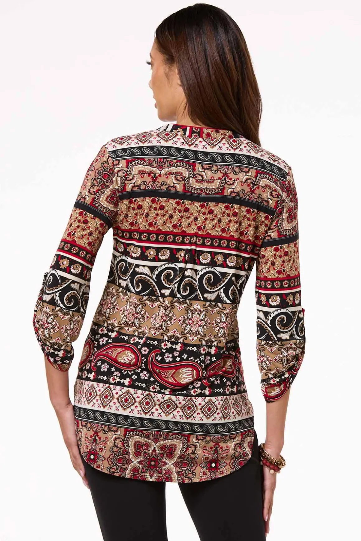 Stripe Floral Medallion Top