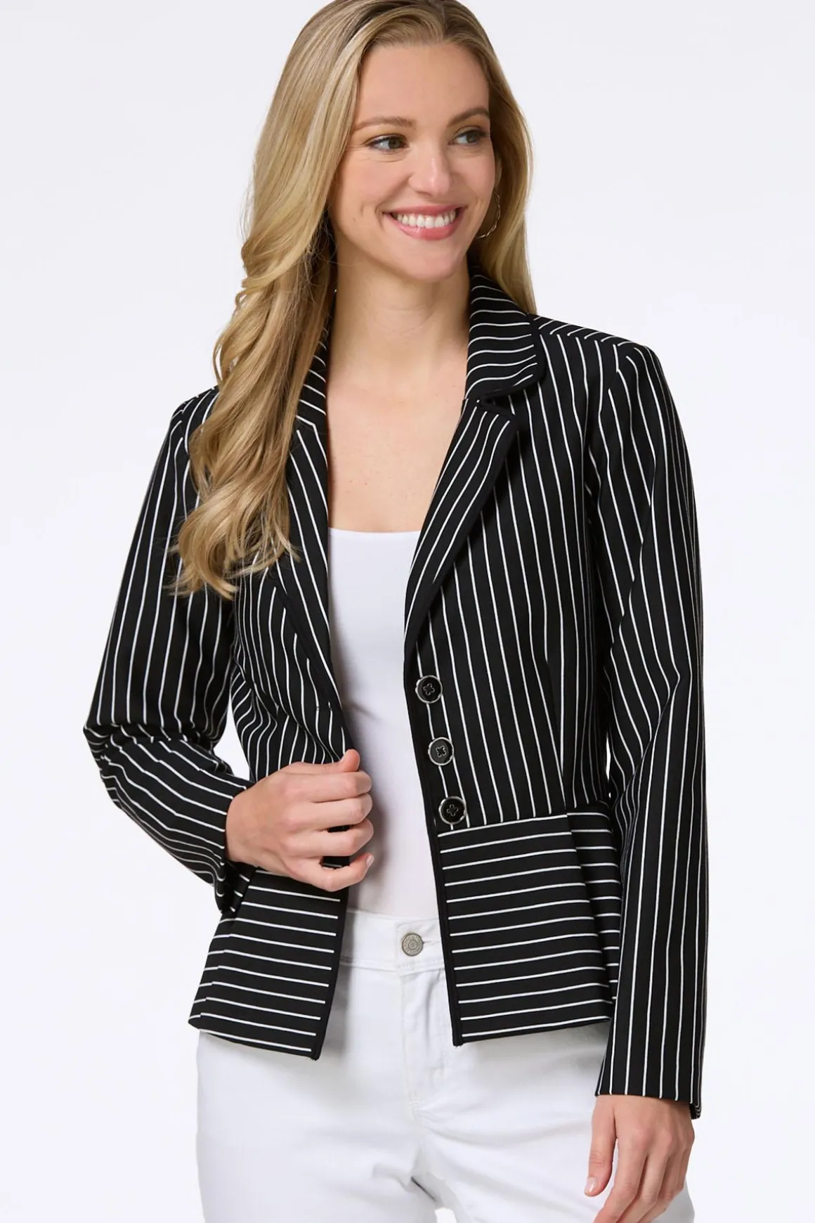 Stripe Peplum Blazer