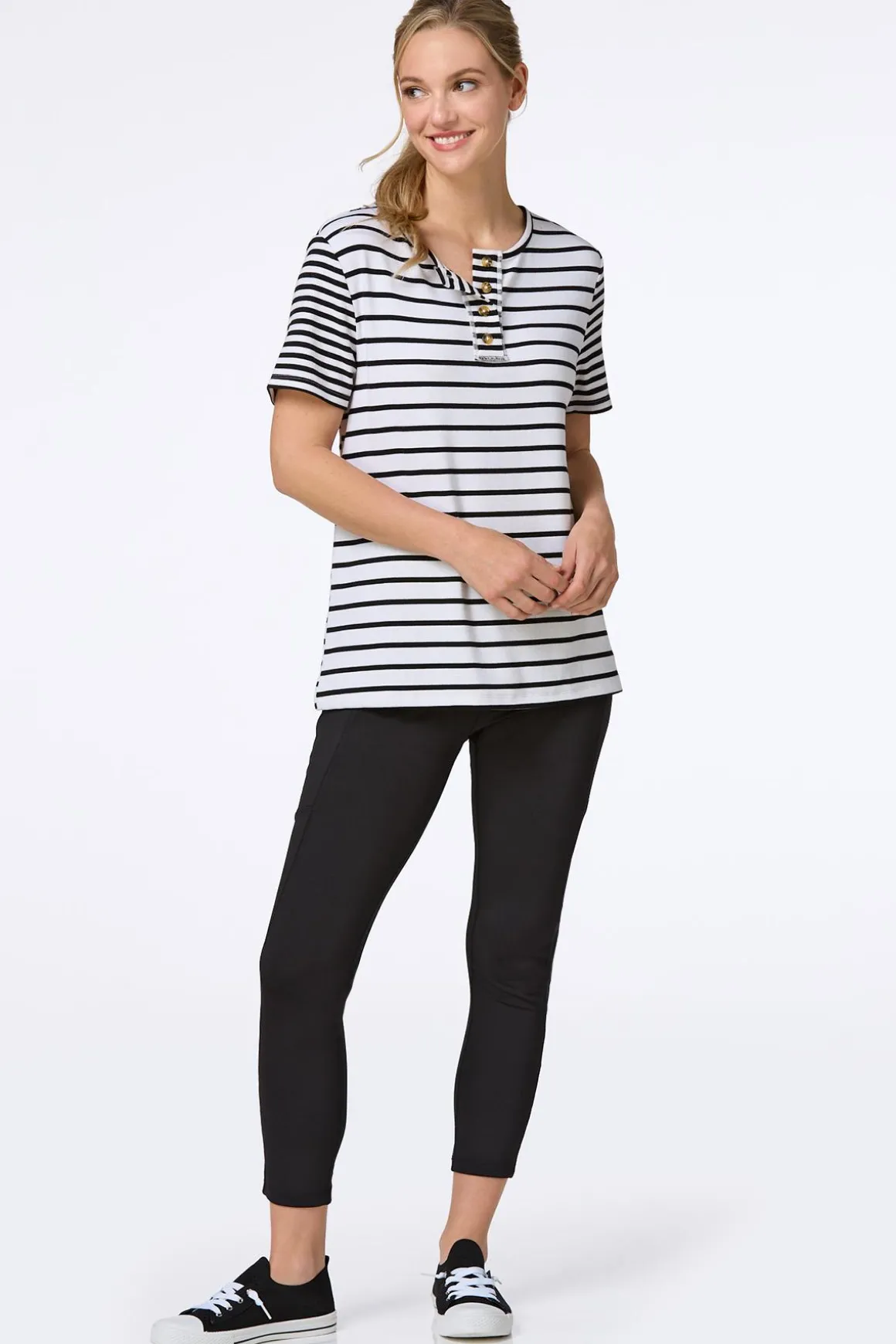 Stripe Ribbed Henley