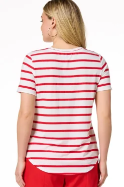 Stripe Sequin Love Tee