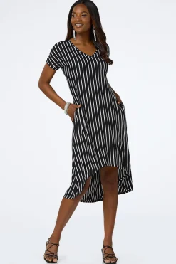 Stripe Side Pocket Dress