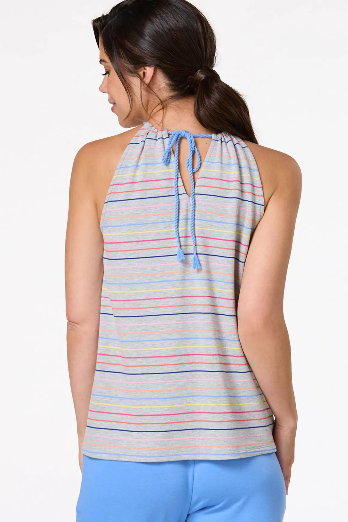Stripe Twisted Strap Tank