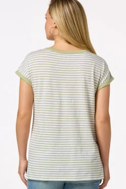 Striped Lace Trim Top