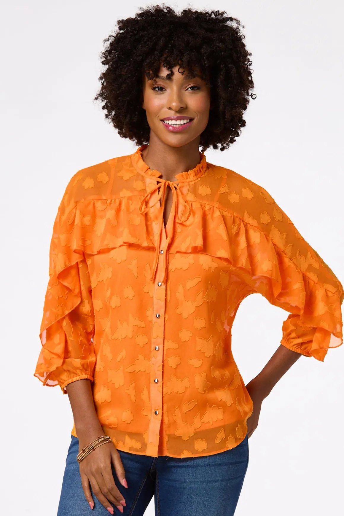 Sunny Ruffled Clip- Dot Shirt