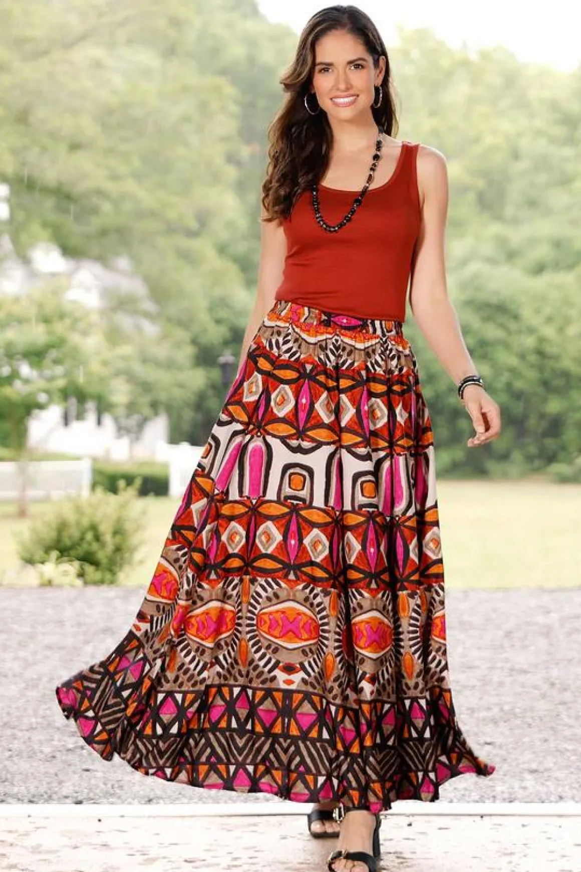 Sweeping Bold Tribal Skirt