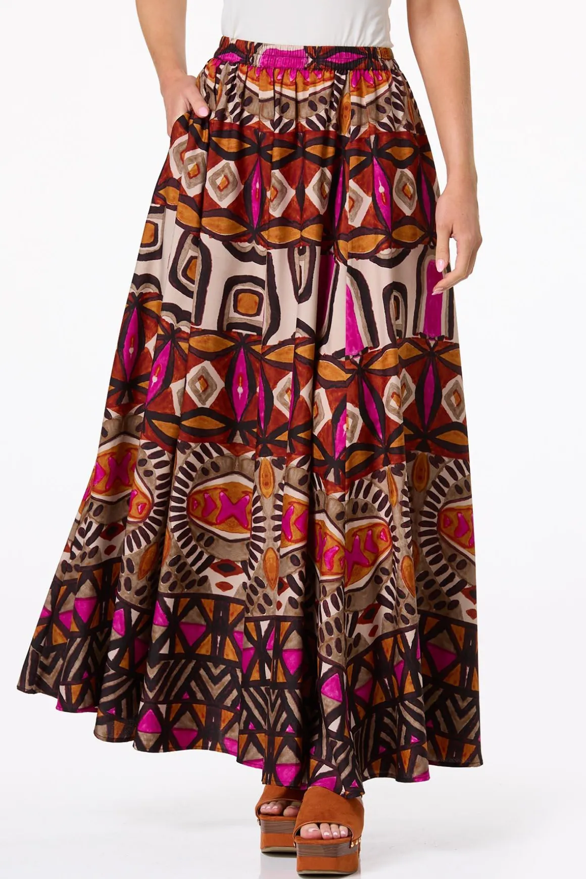 Sweeping Bold Tribal Skirt
