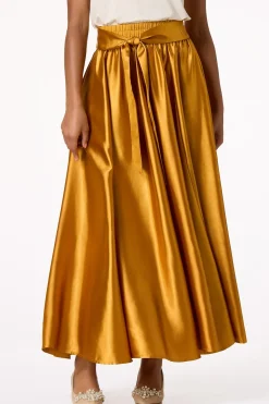 Sweeping Satin Maxi Skirt