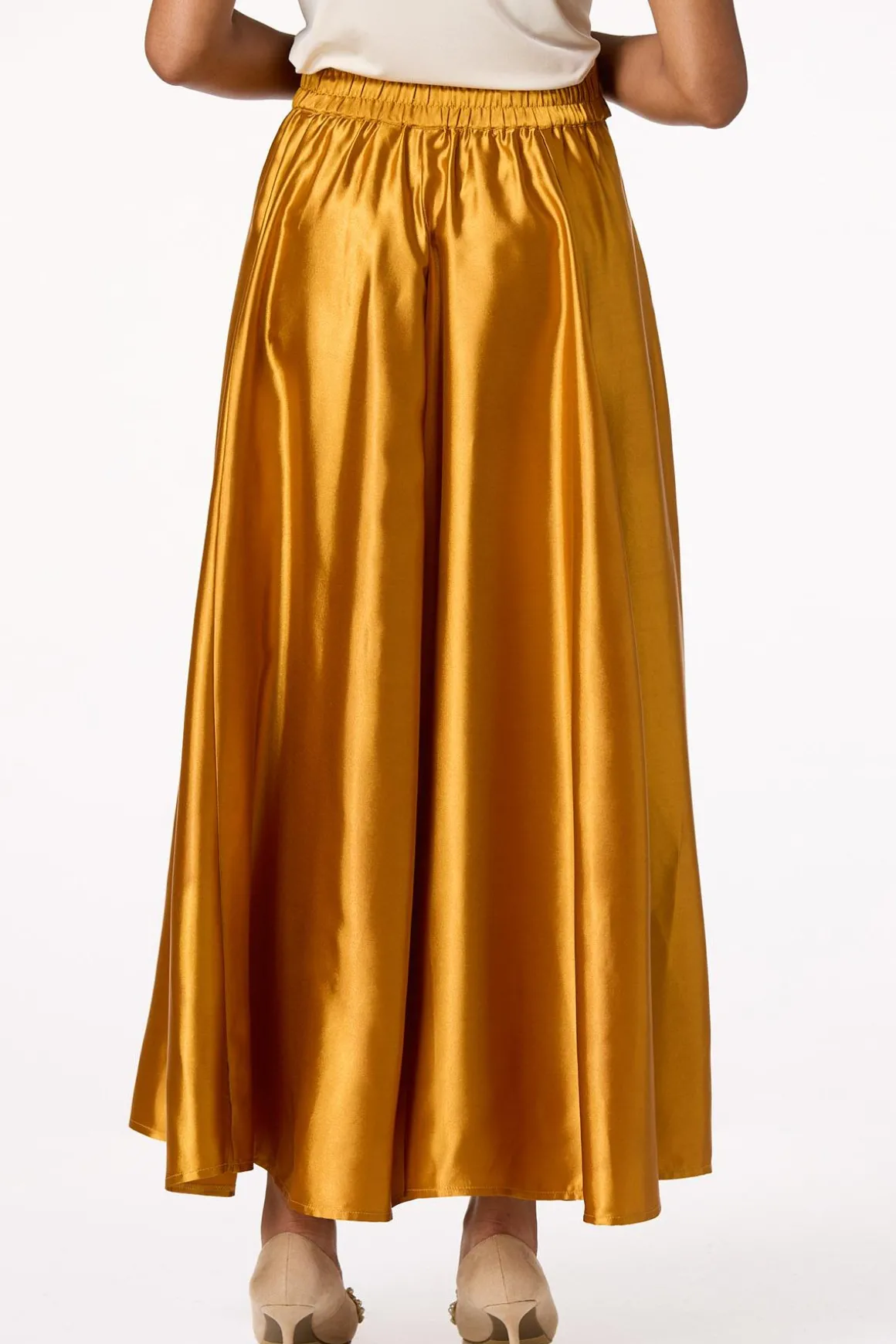 Sweeping Satin Maxi Skirt