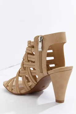 Tan Criss Cross Heels