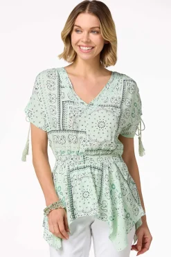 Tasseled Bandana Paisley Top