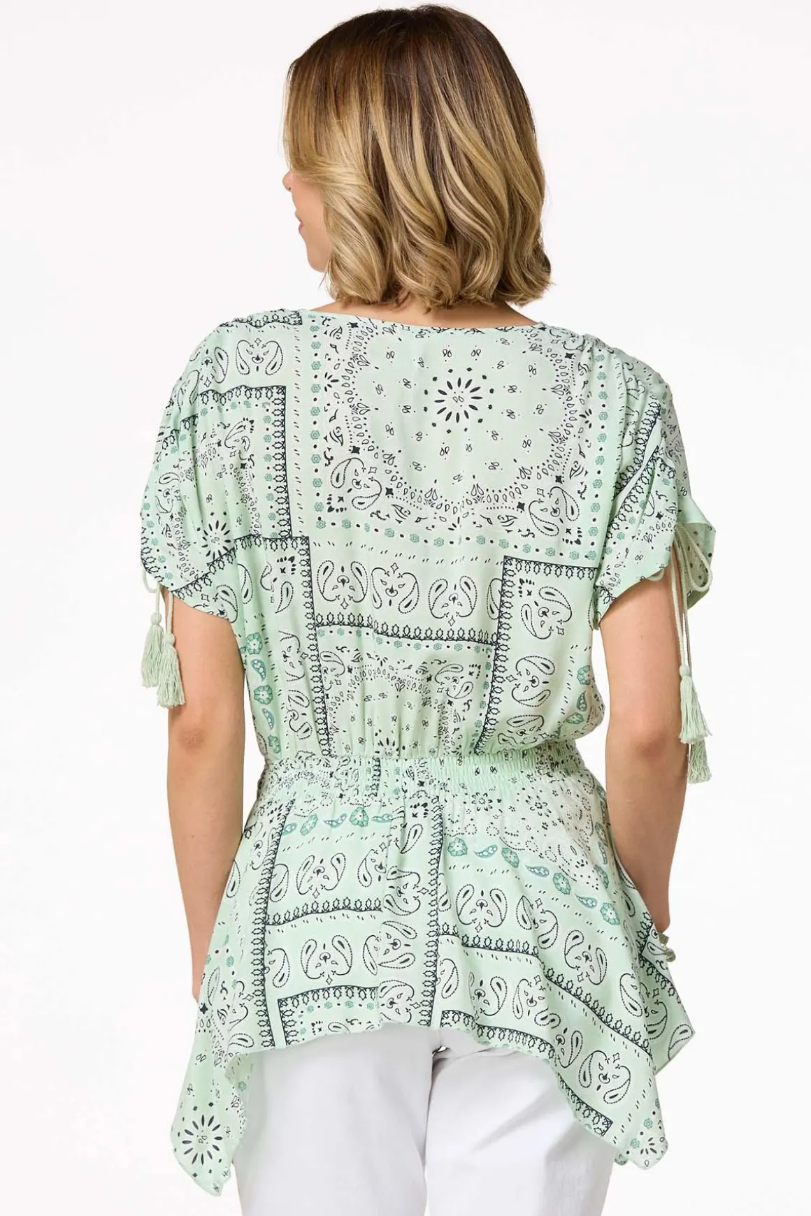 Tasseled Bandana Paisley Top