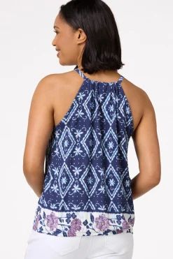 Tasseled Border- Floral Tank