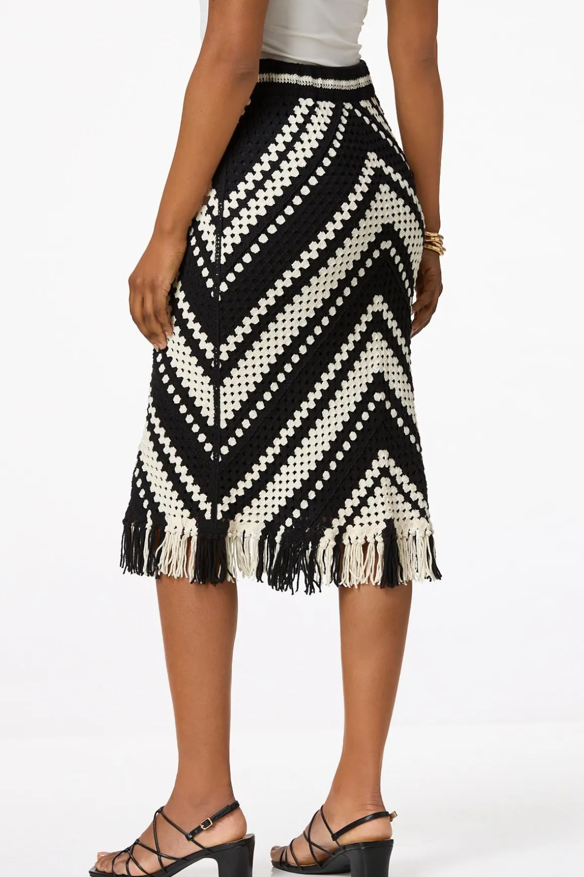 Tasseled Crochet Skirt