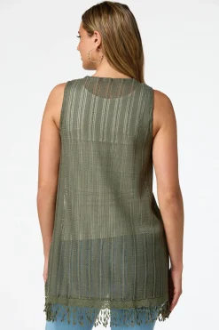 Tasseled Trim Sweater Vest