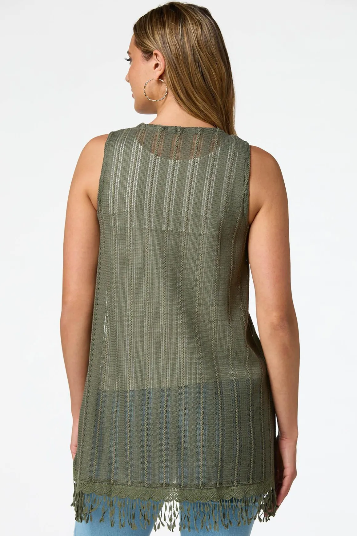 Tasseled Trim Sweater Vest