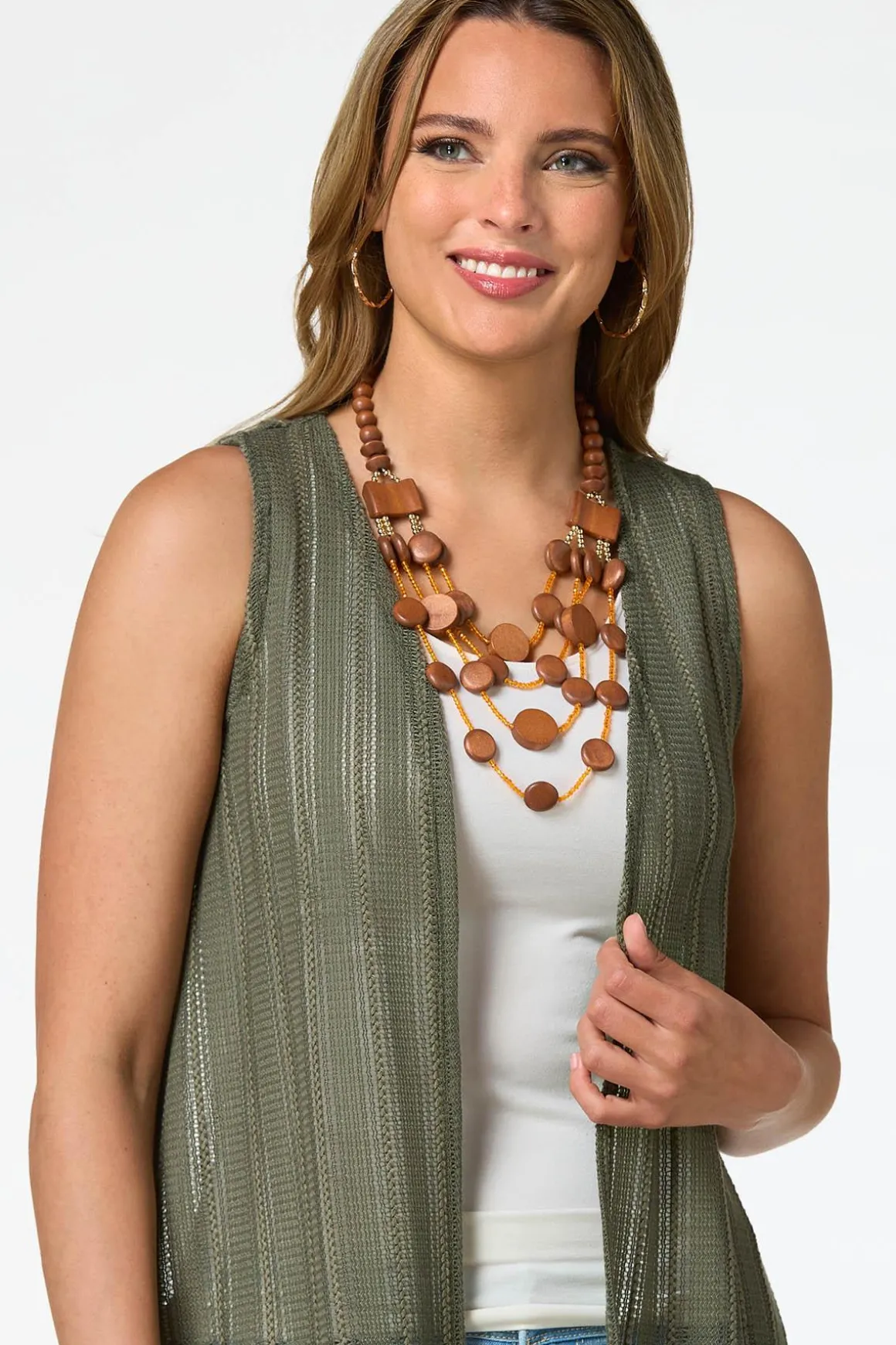 Tasseled Trim Sweater Vest